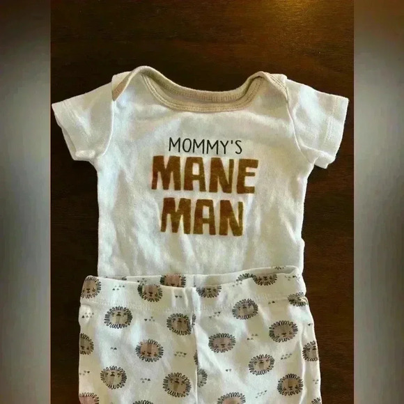 Koala Baby Outfit Size 0-3 Months, "Mommy’s Mane Man" Set Pants And Bodysuit - Picture 2 of 11